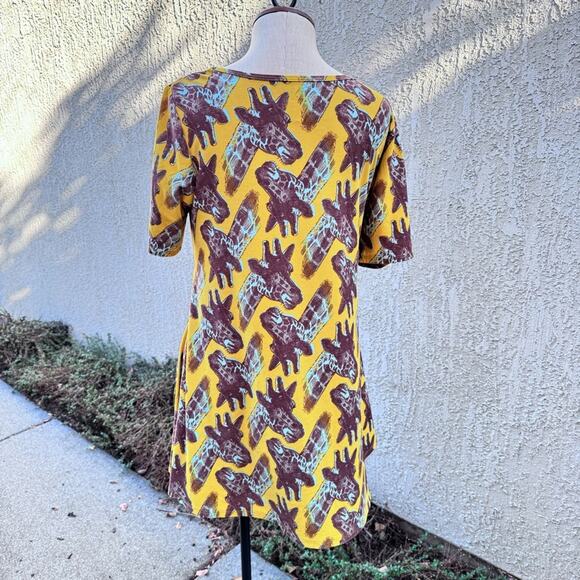 Lularoe Women’s Size Small Giraffe Print Perfect Tee Tunic Safari Zoo - Picture 3 of 7